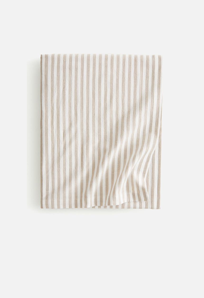 H&M - Cotton-blend tablecloth - beige striped
