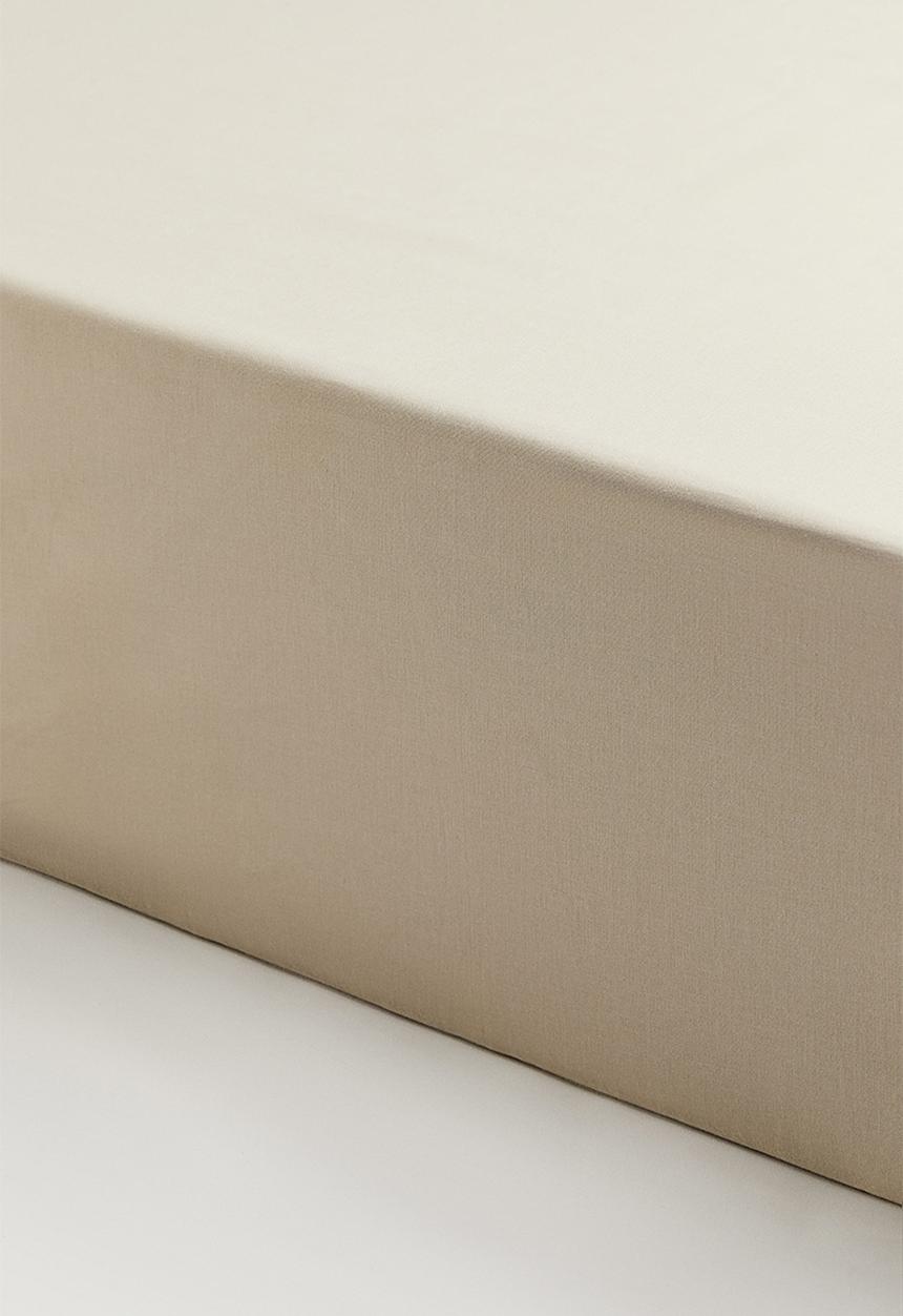 H&M - Fitted cotton sheet - light beige