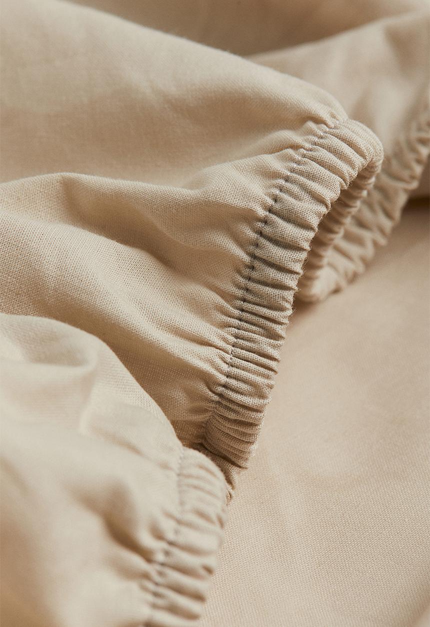 H&M - Fitted cotton sheet - light beige