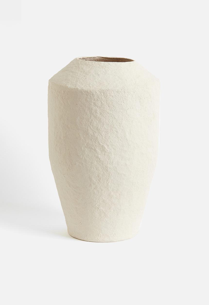 H&M - Large papier-maché vase - light beige