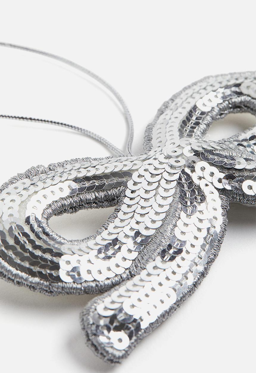 H&M - Embellished christmas tree decoration - silver-coloured/bow
