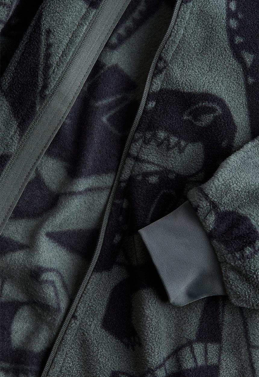 H&M - Fleece jacket - dark green & dinosaurs 