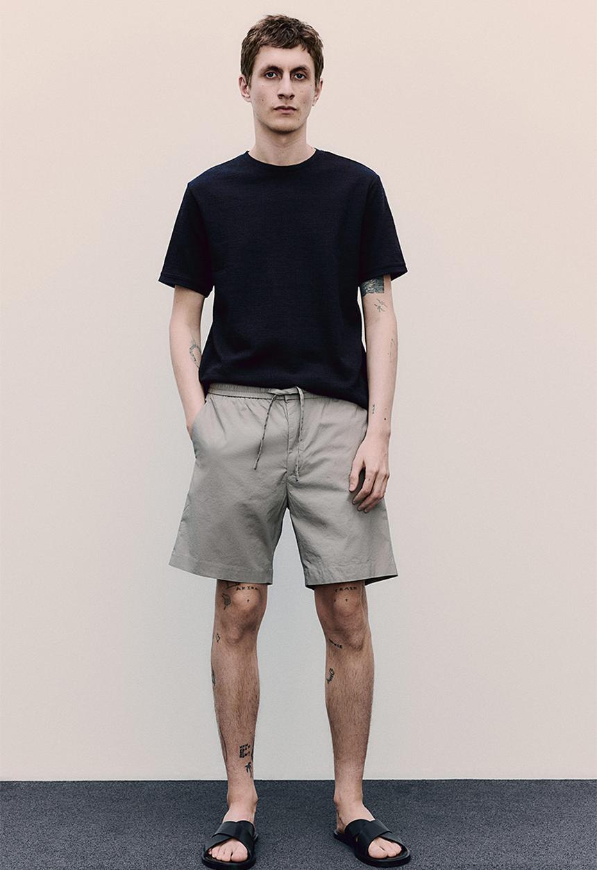 H&M - Regular fit textured T-shirt - navy