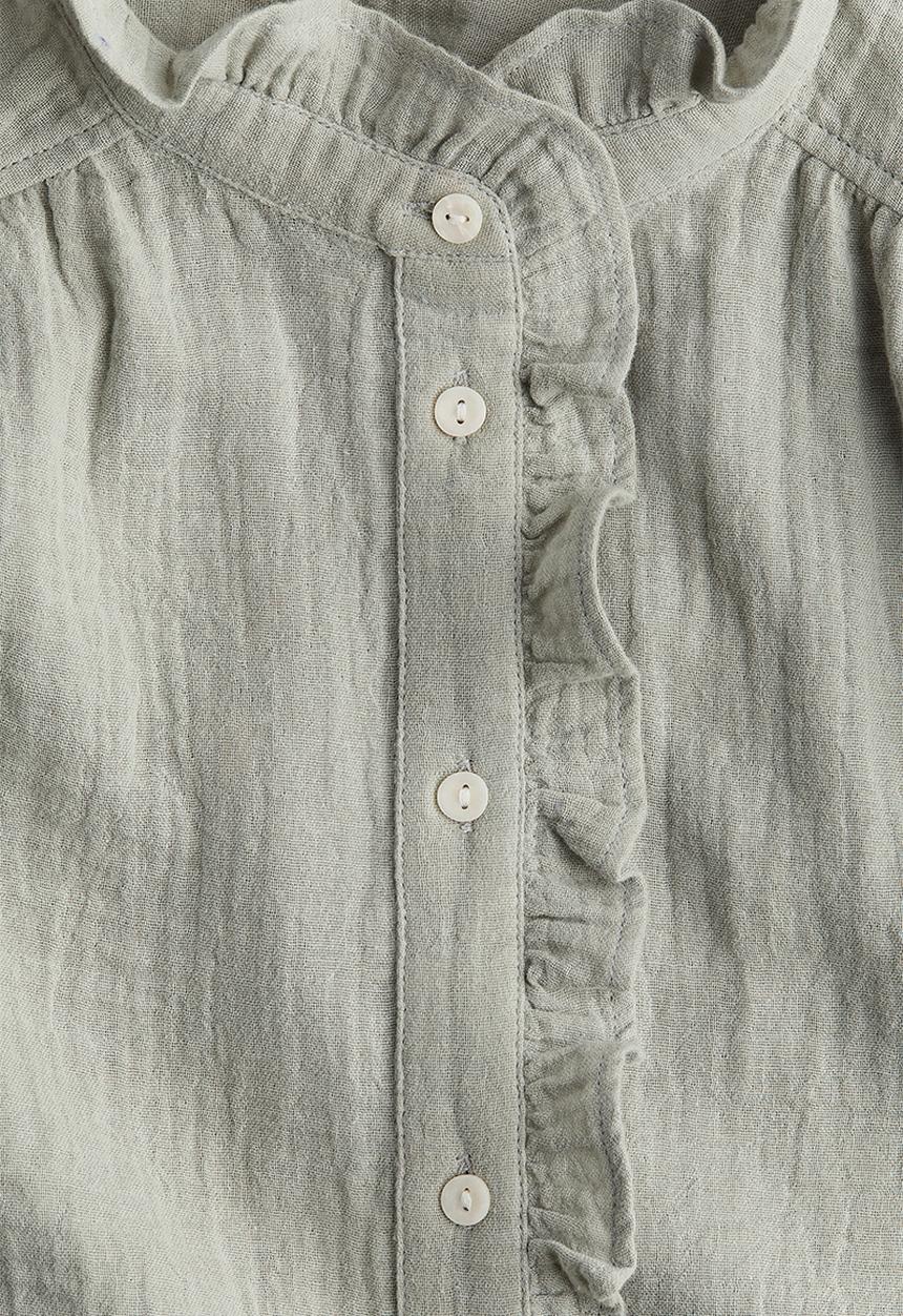 H&M - Flutter-sleeved muslin blouse - green