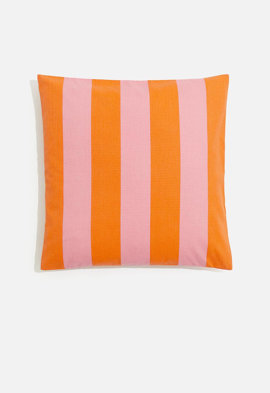 H&M - Outdoor cushion cover - light pink striped 