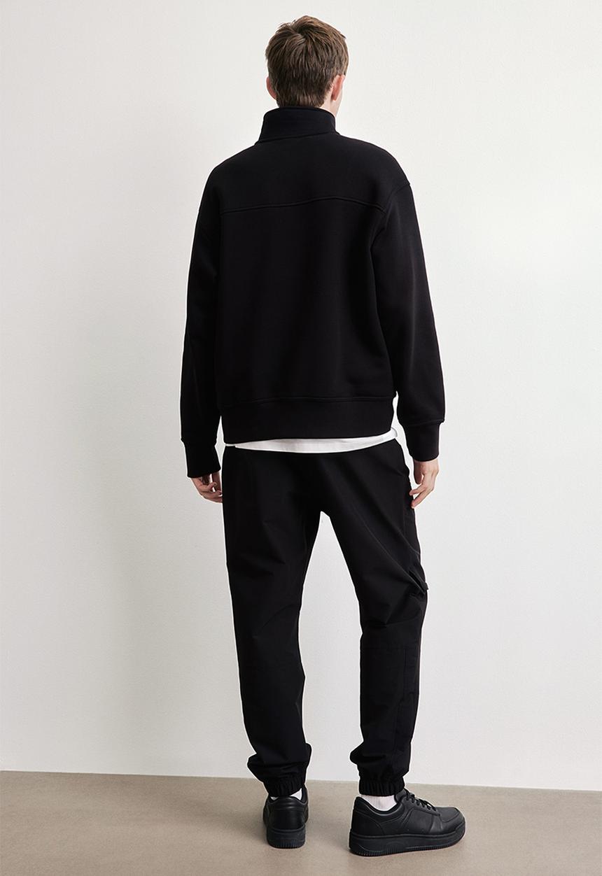 H&M - Loose fit zip-top sweatshirt - black