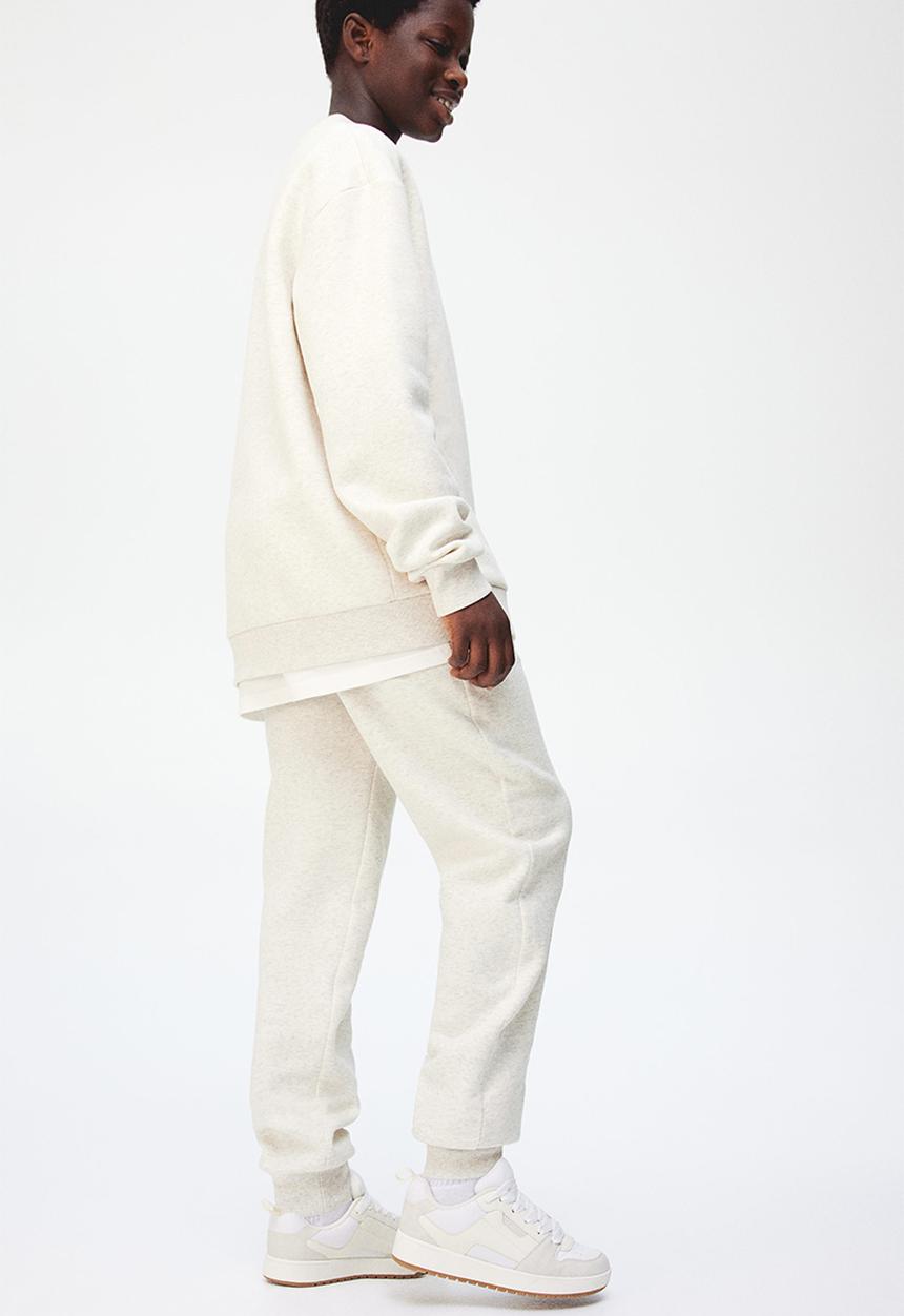 H&M - Cotton sweatshirt joggers - white