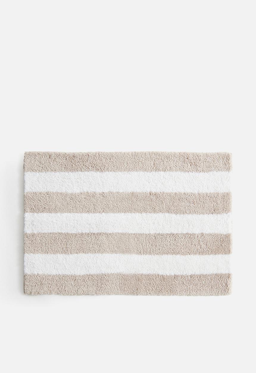 H&M - Cotton-blend bath mat - light mole striped