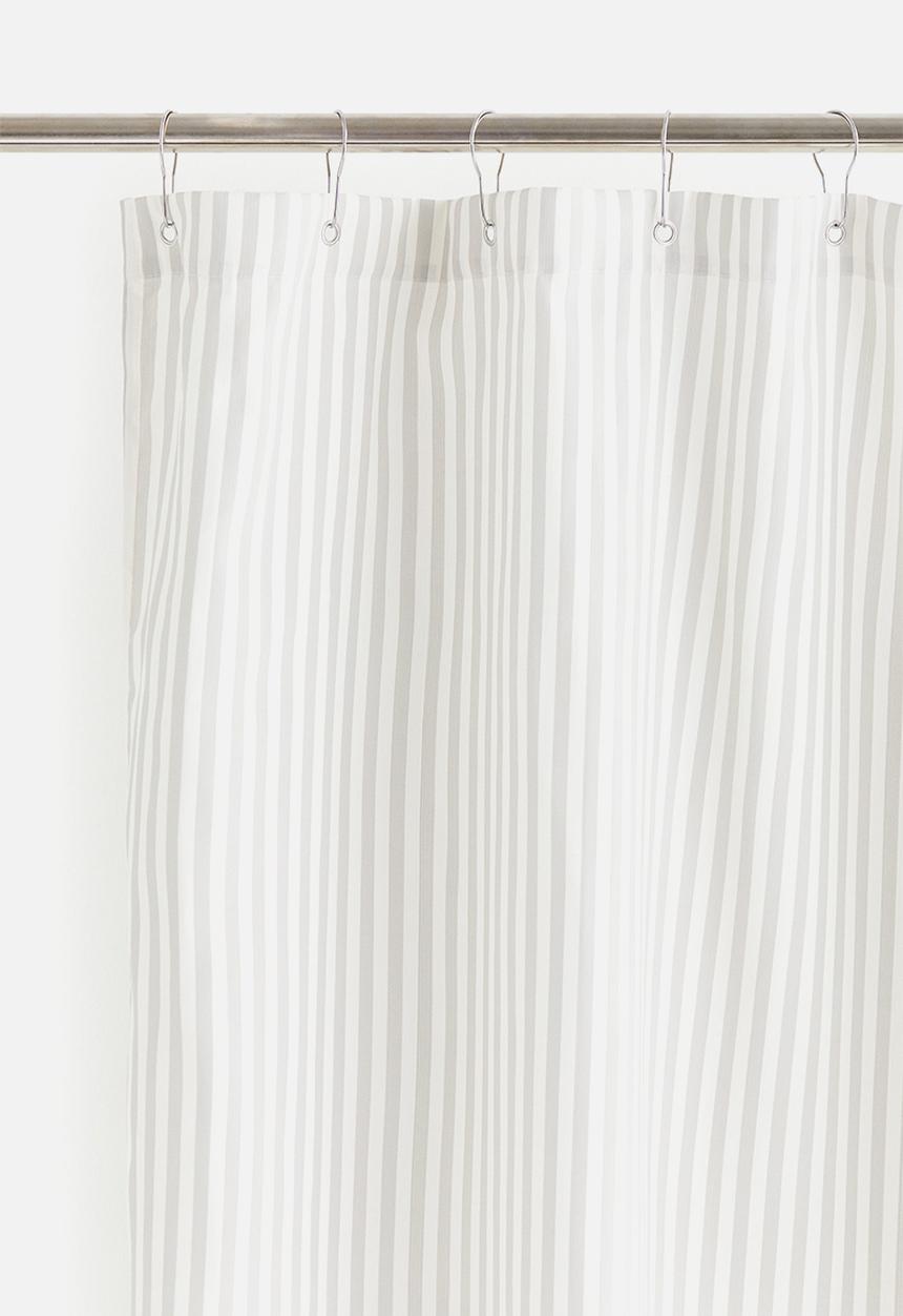 H&M - Striped shower curtain - light grey striped 