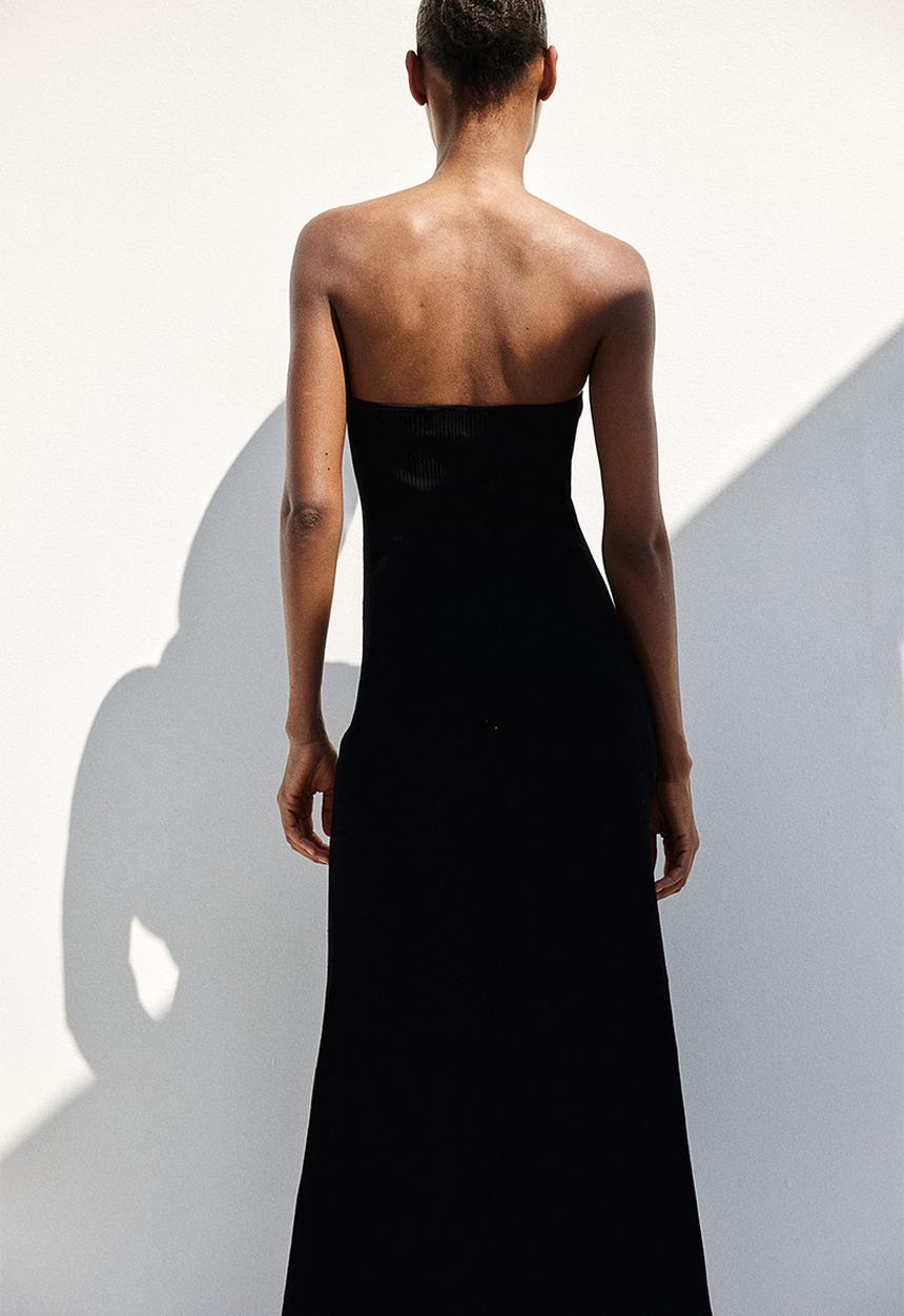 H&M - Rib-knit bandeau dress - black