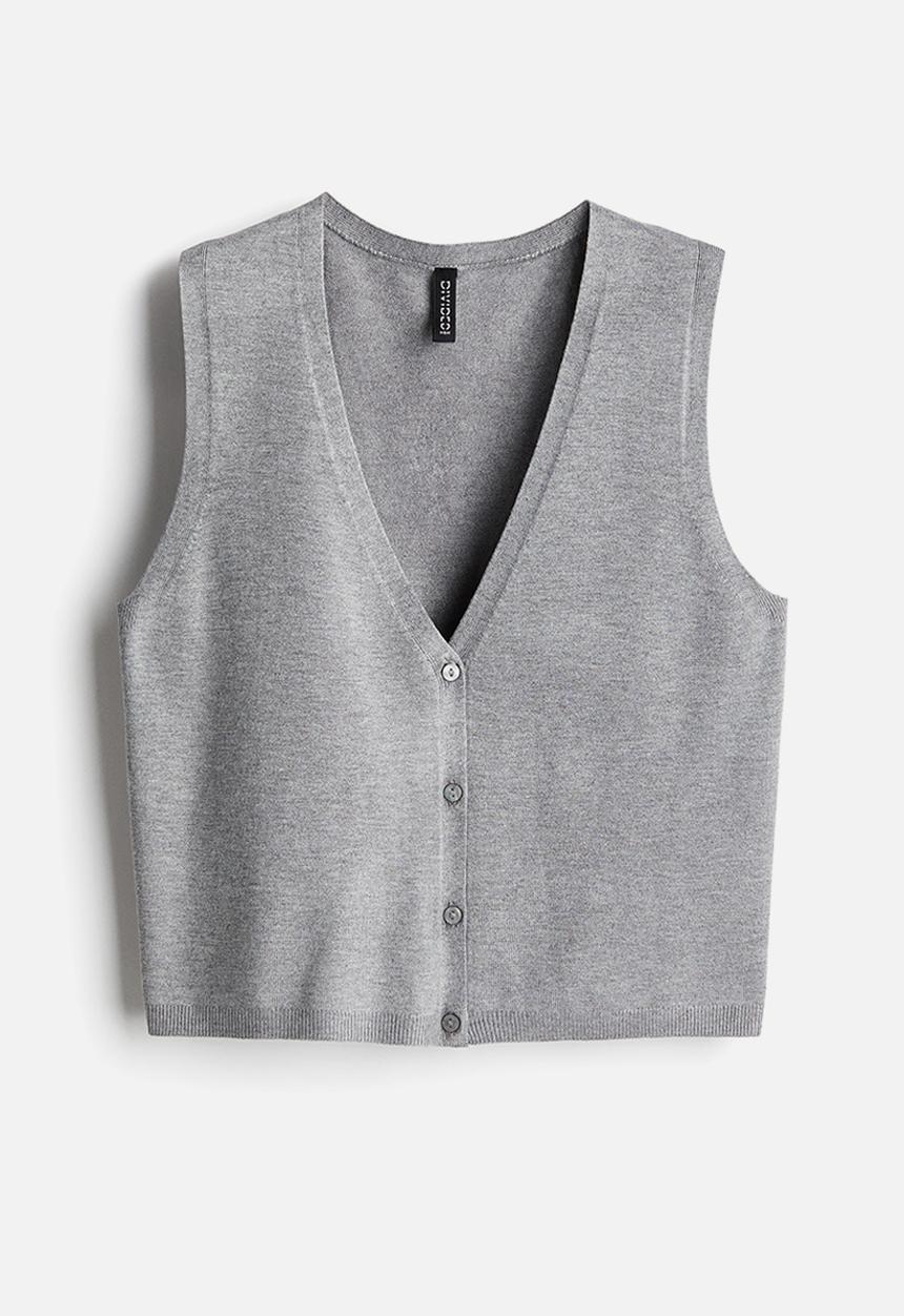H&M - Button-front sweater vest - grey