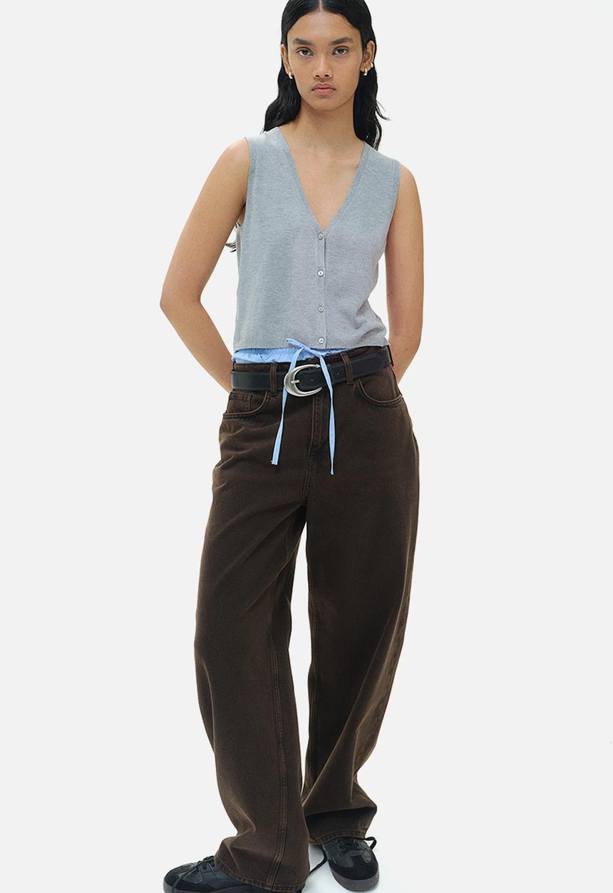 H&M - Button-front sweater vest - grey