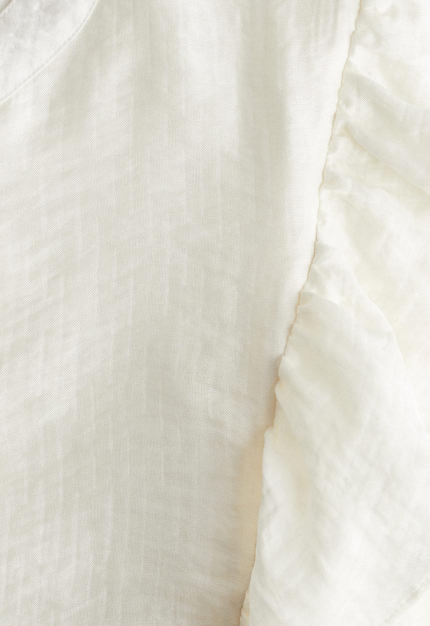 H&M - Frill-trimmed blouse - white