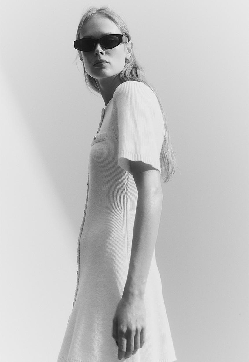 rib knit button front dress hm H&M Rib-knit Button-front Midi Dress - Cream - Ladies | H&M US