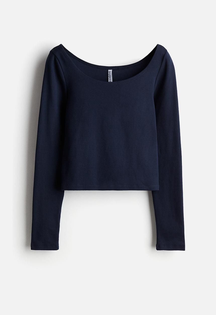 H&M - Boat-neck cotton top - blue