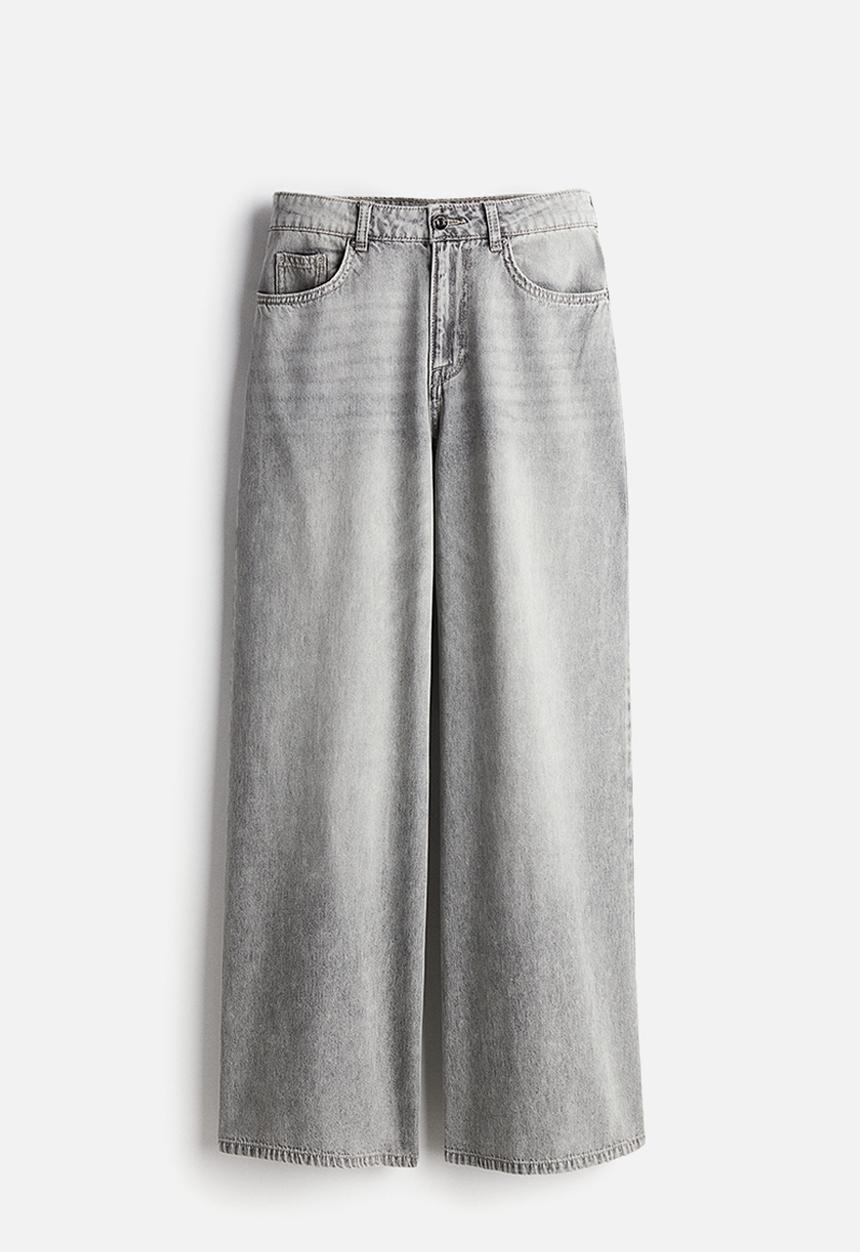 H&M - Baggy wide low jeans - grey
