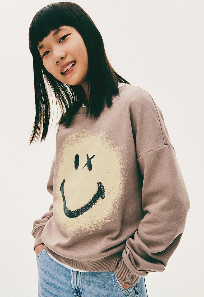 H&M - Printed sweatshirt - beige & smileyworld®