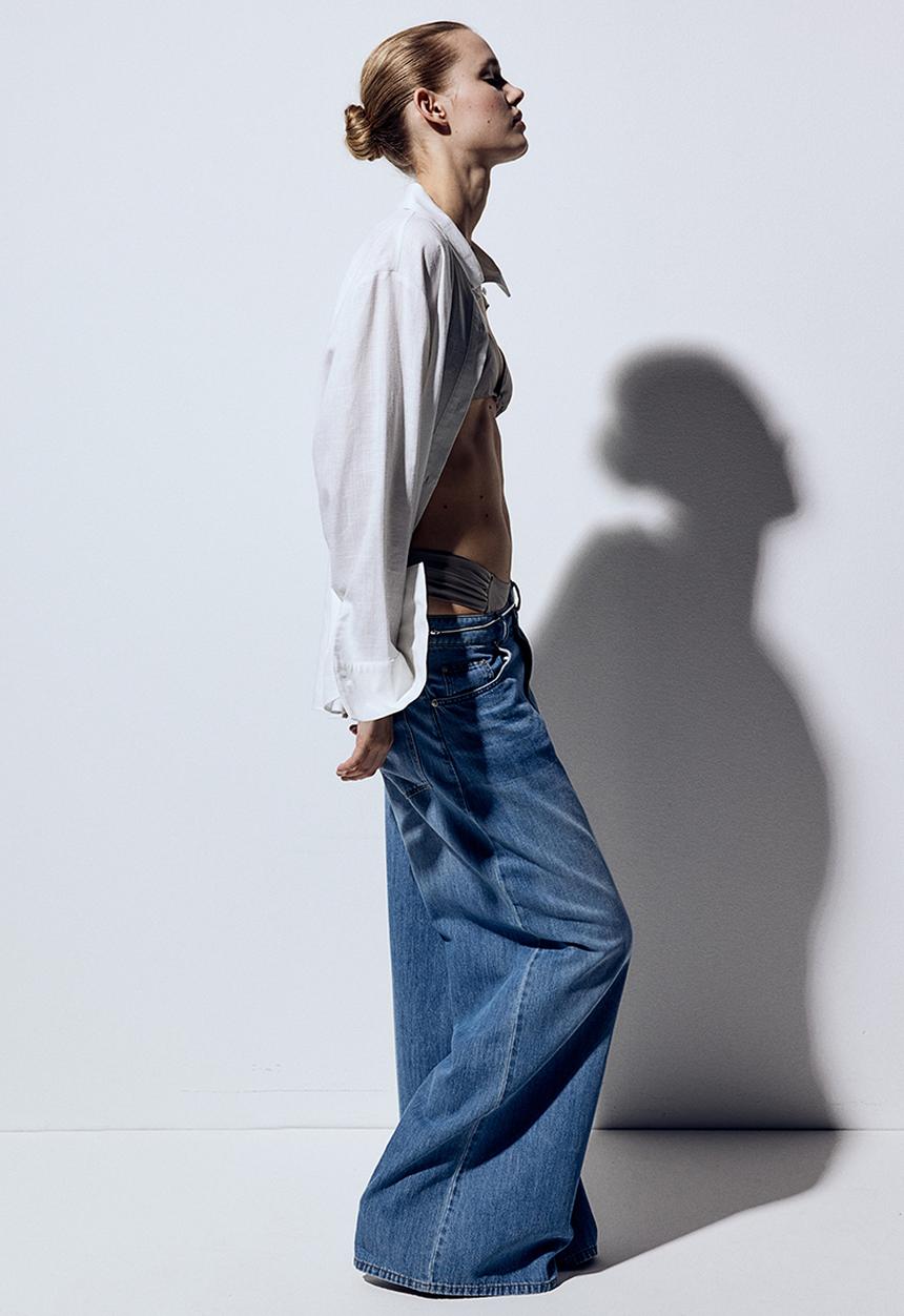 H&M - Baggy wide low jeans - blue