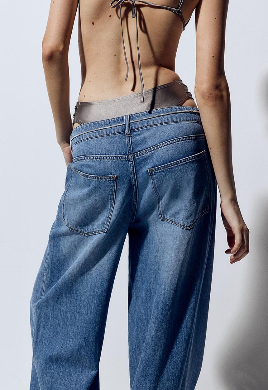 H&M - Baggy wide low jeans - blue