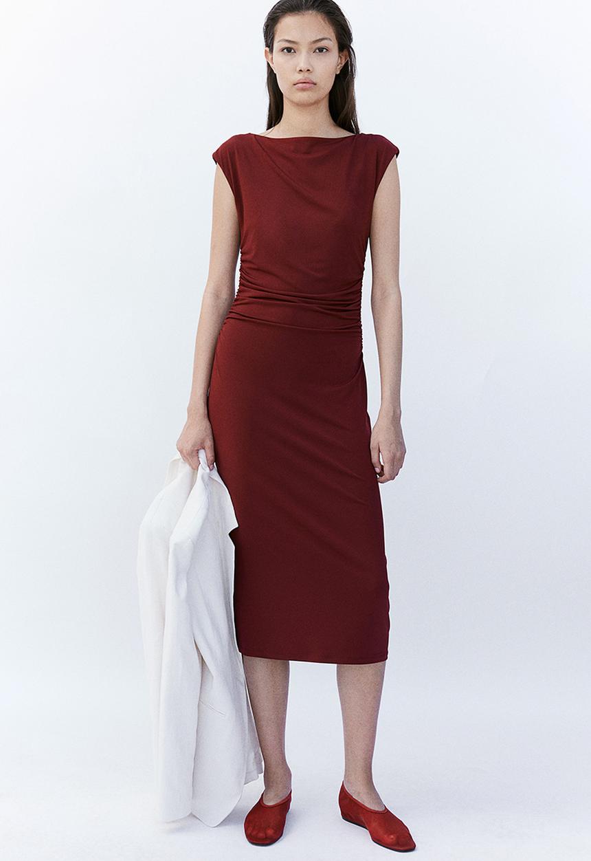 H&M - Cap-sleeved dress - red