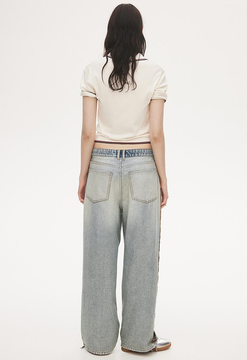 H&M - Baggy wide low jeans - blue