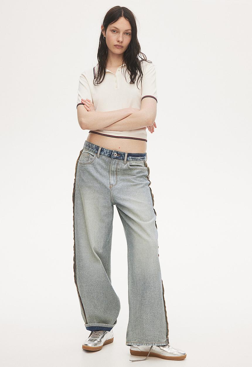 H&M - Baggy wide low jeans - blue