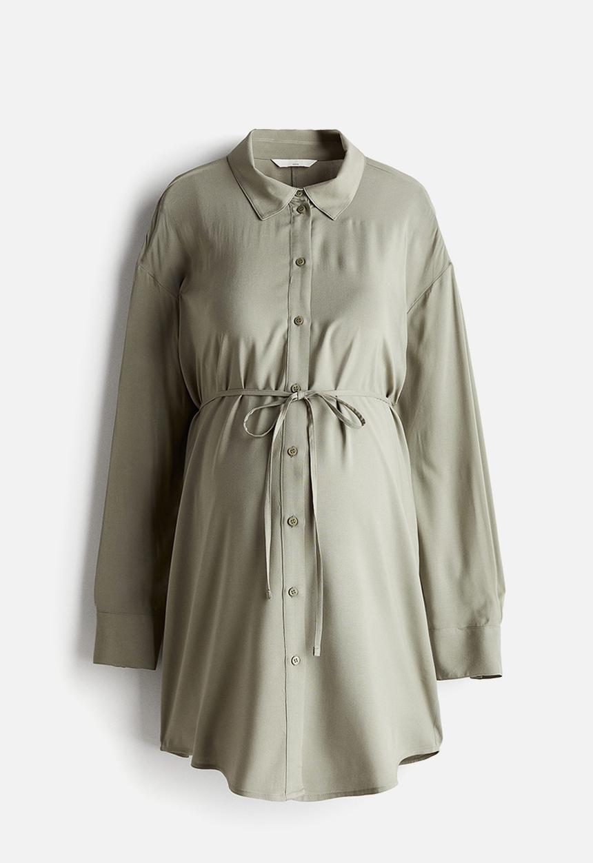 H&M - Mama tie-belt shirt - khaki green