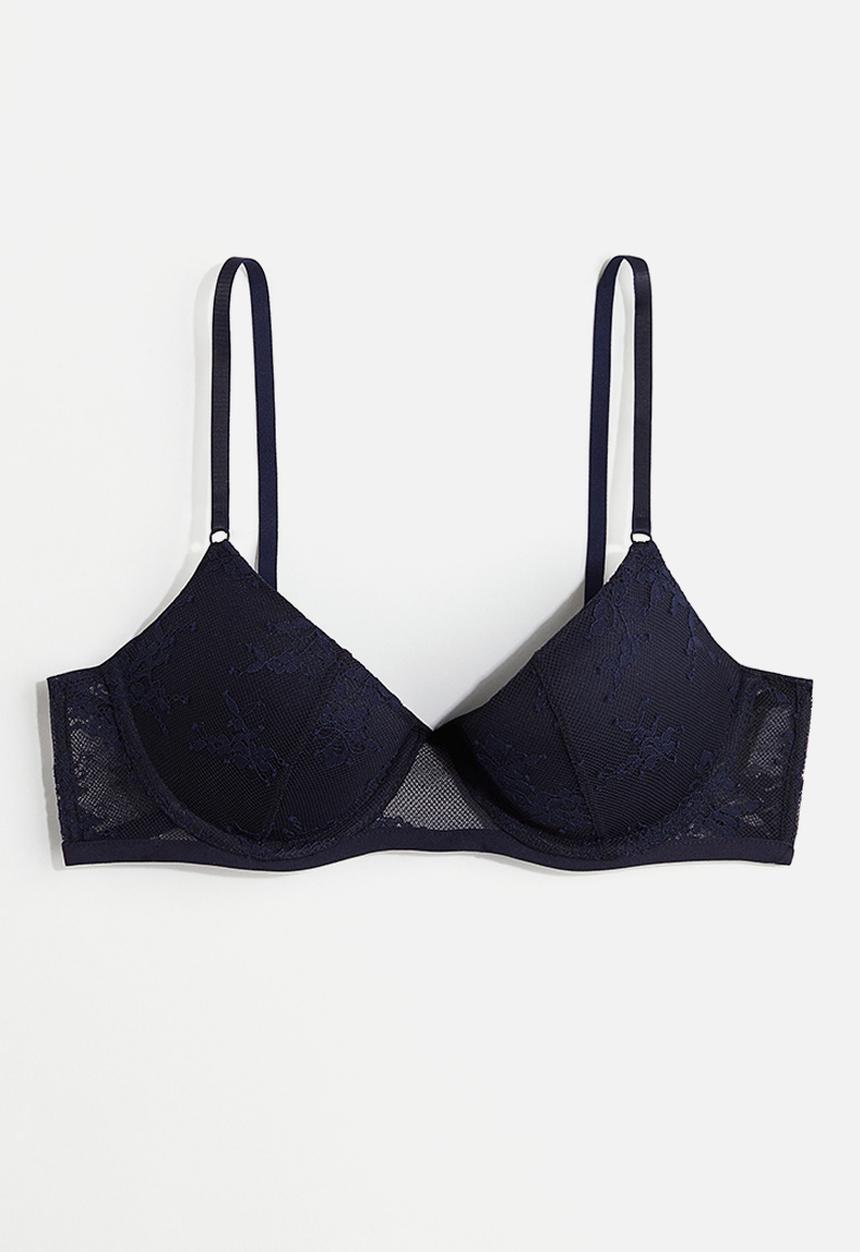 H&M - Lace demi push-up bra - blue