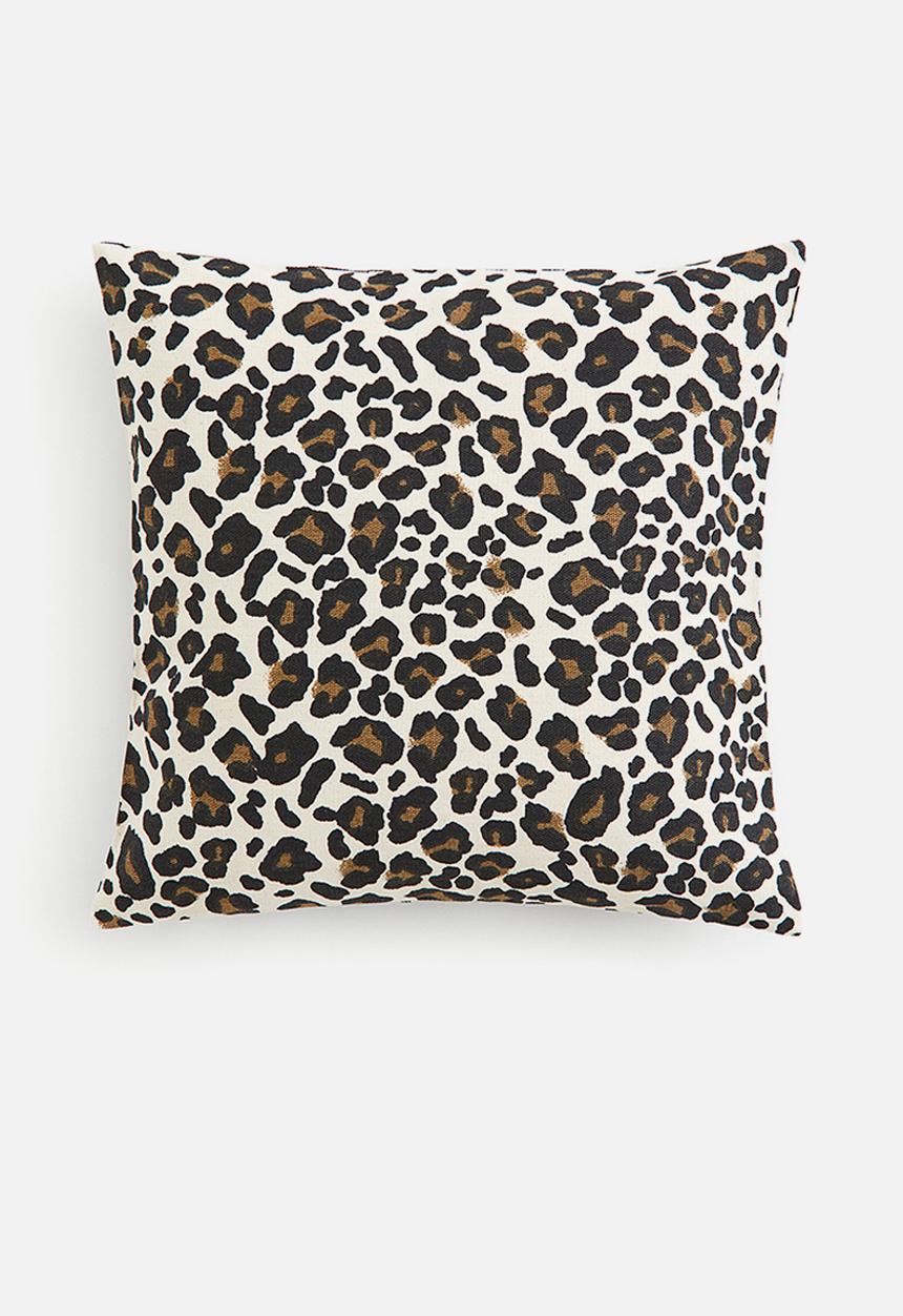 H&M - Animal-print cushion cover - light beige leopard print