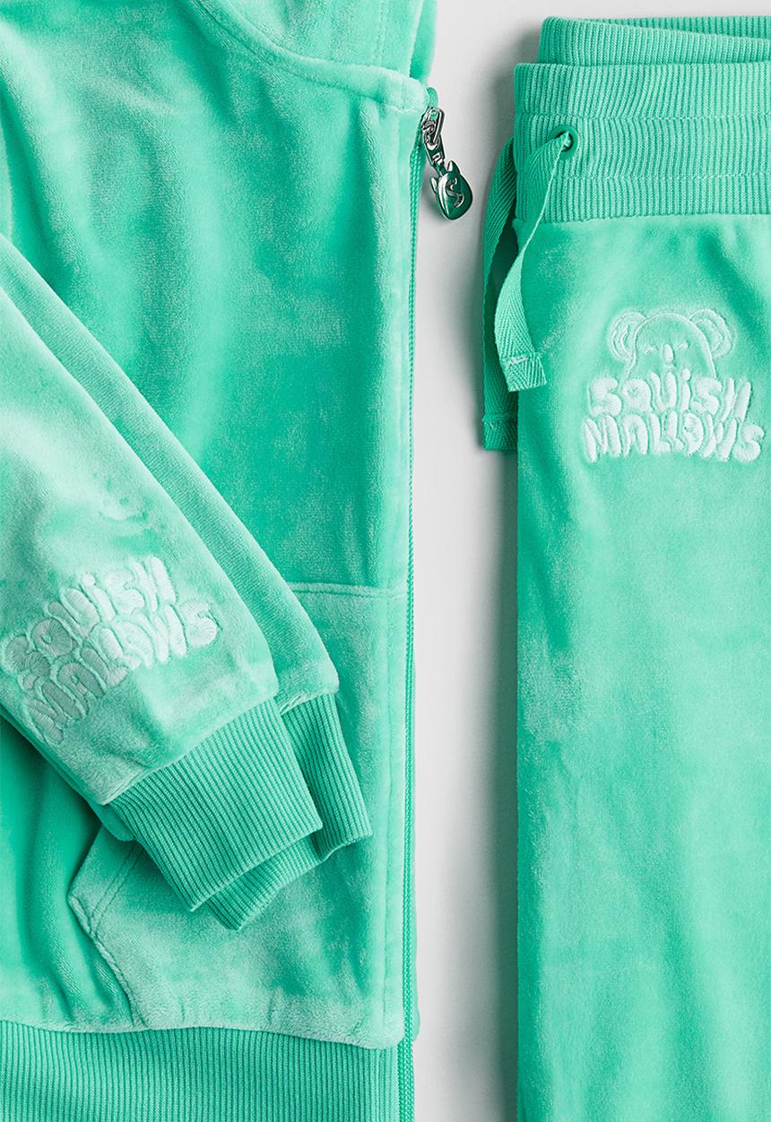 H&M - 2-Piece velour set - mint green/squishmallows