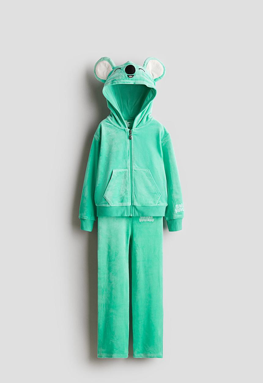 H&M - 2-Piece velour set - mint green/squishmallows