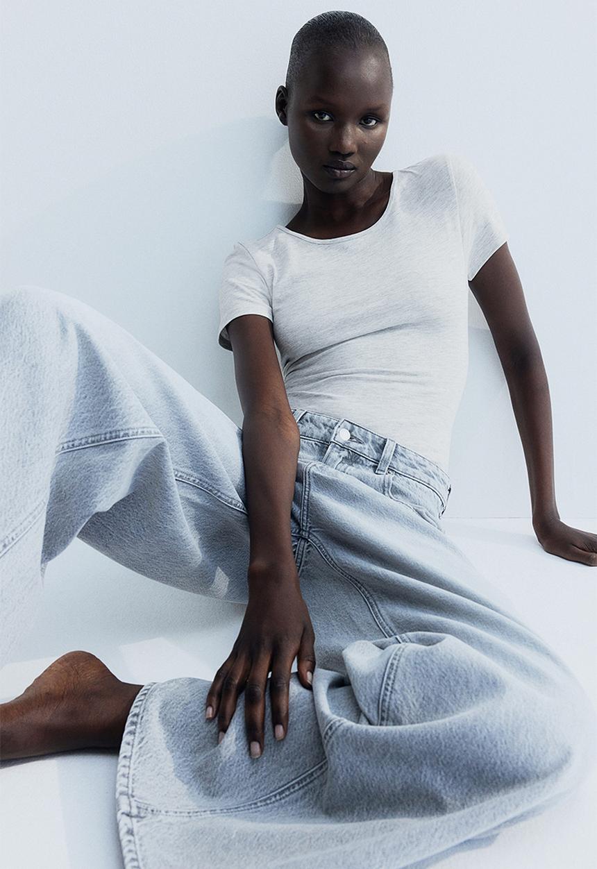 H&M - Cotton T-shirt - grey