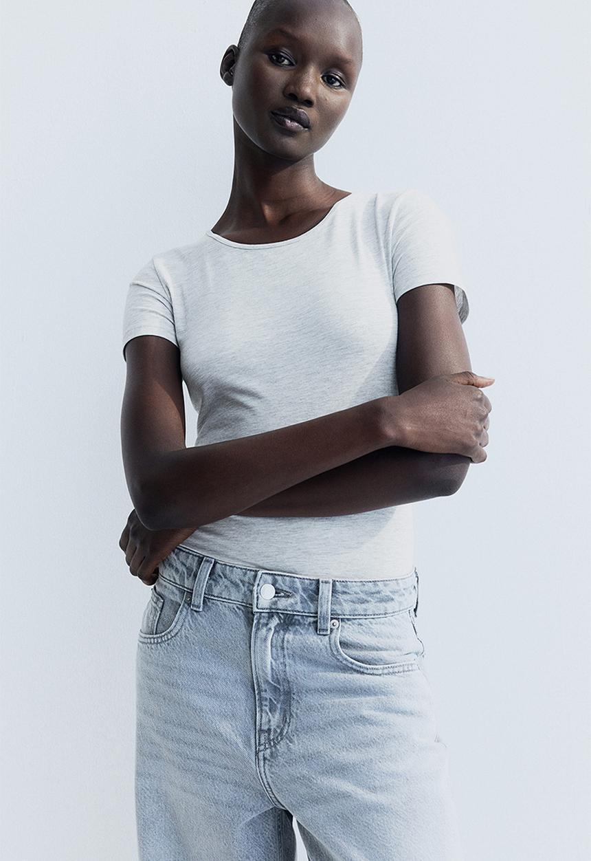 H&M - Cotton T-shirt - grey