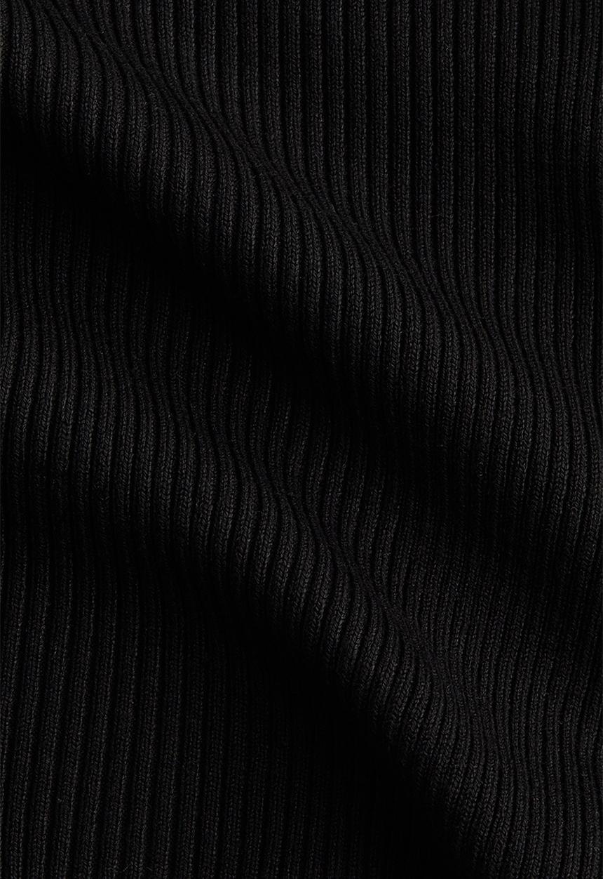 H&M - Rib-knit off-the-shoulder top - black