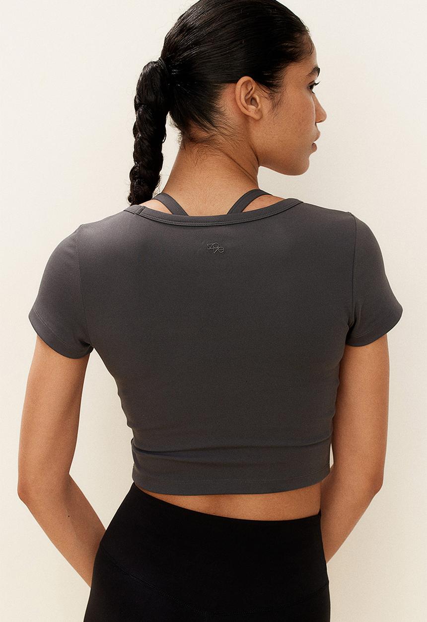 H&M - Cropped sports top in drymove™ - grey