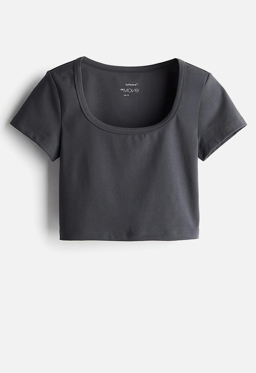 H&M - Cropped sports top in drymove™ - grey