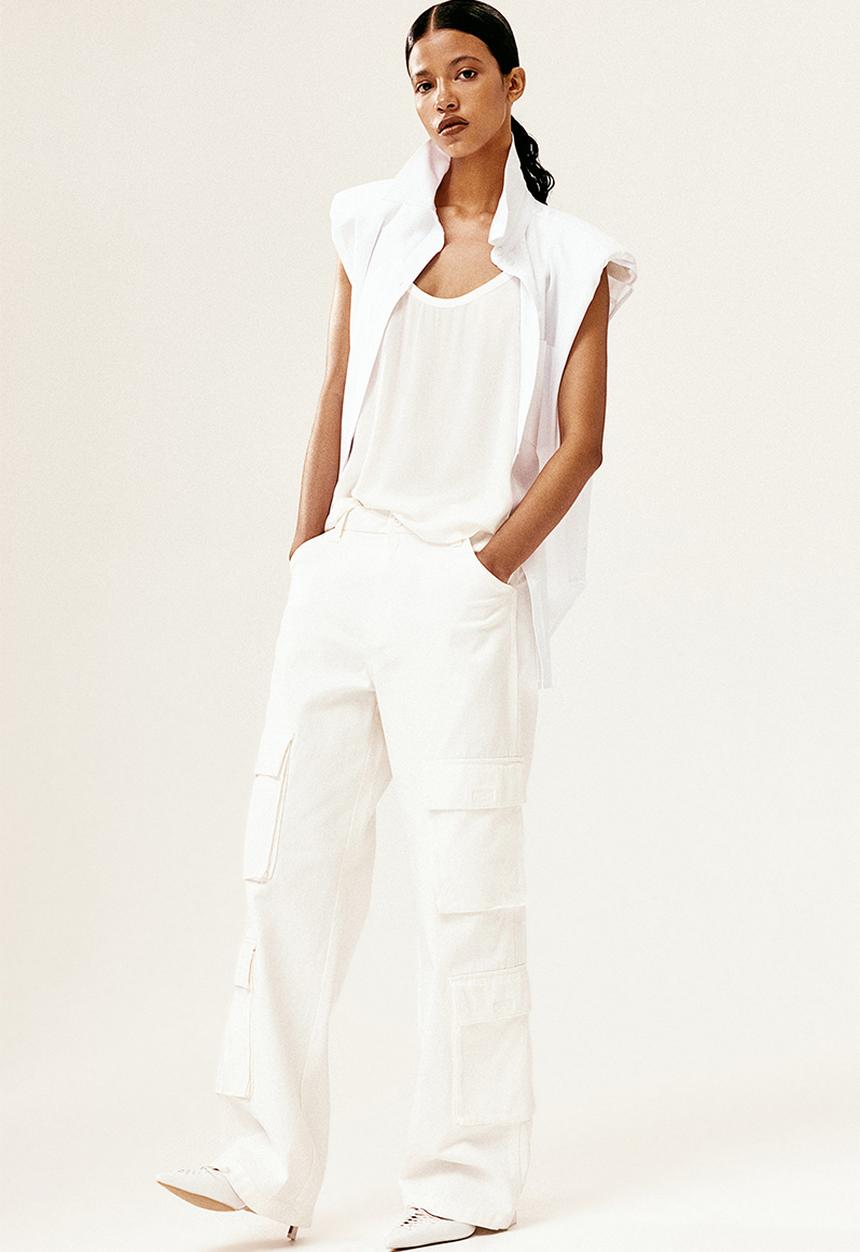 H&M - Crêpe vest top - white