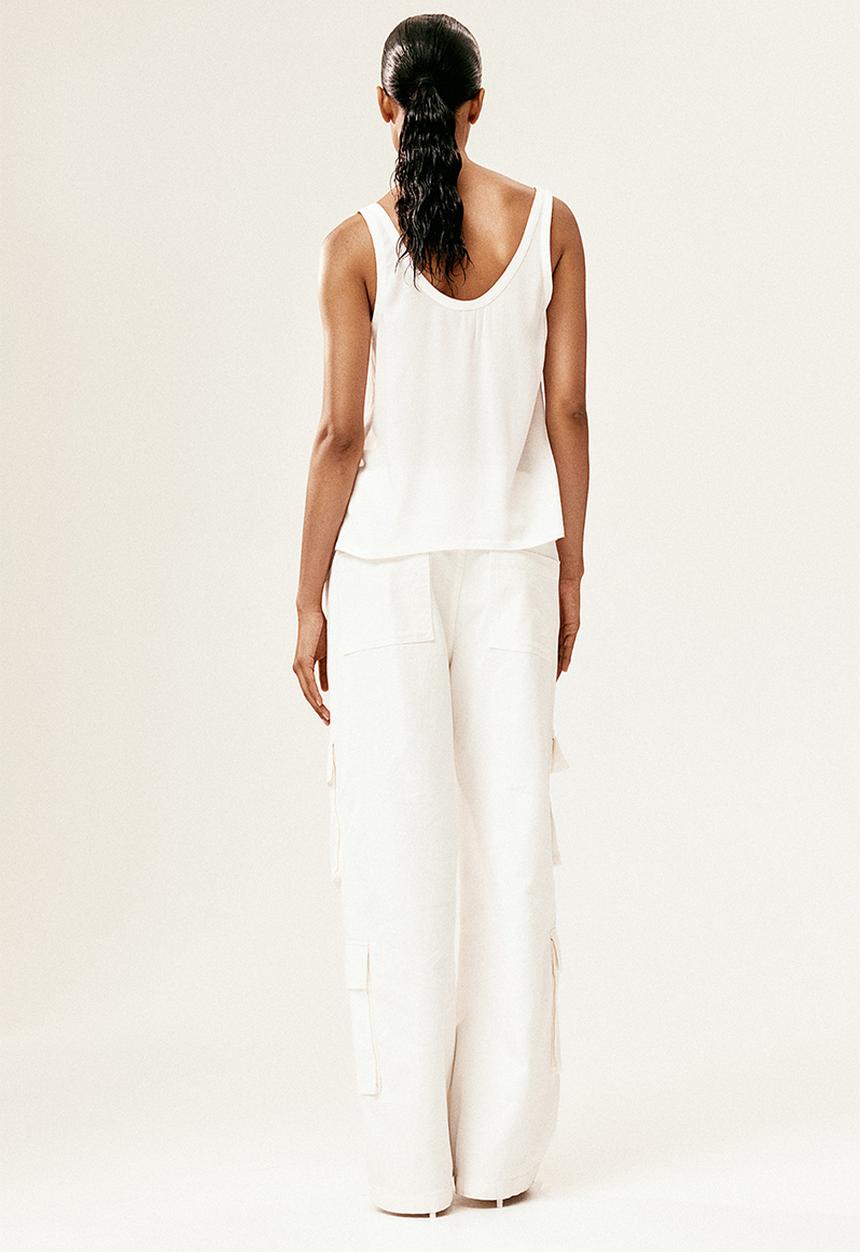 H&M - Crêpe vest top - white