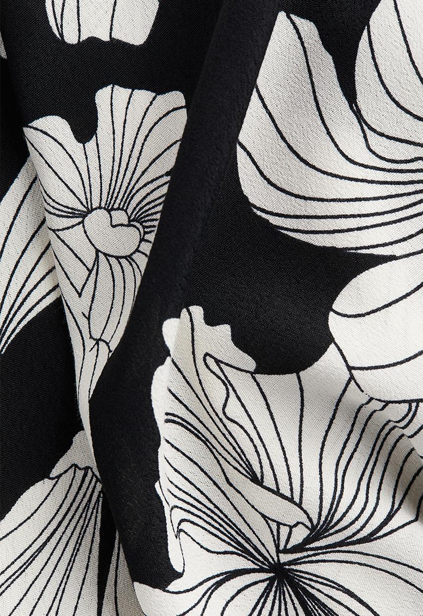 H&M - Viscose crêpe skirt - black,multi