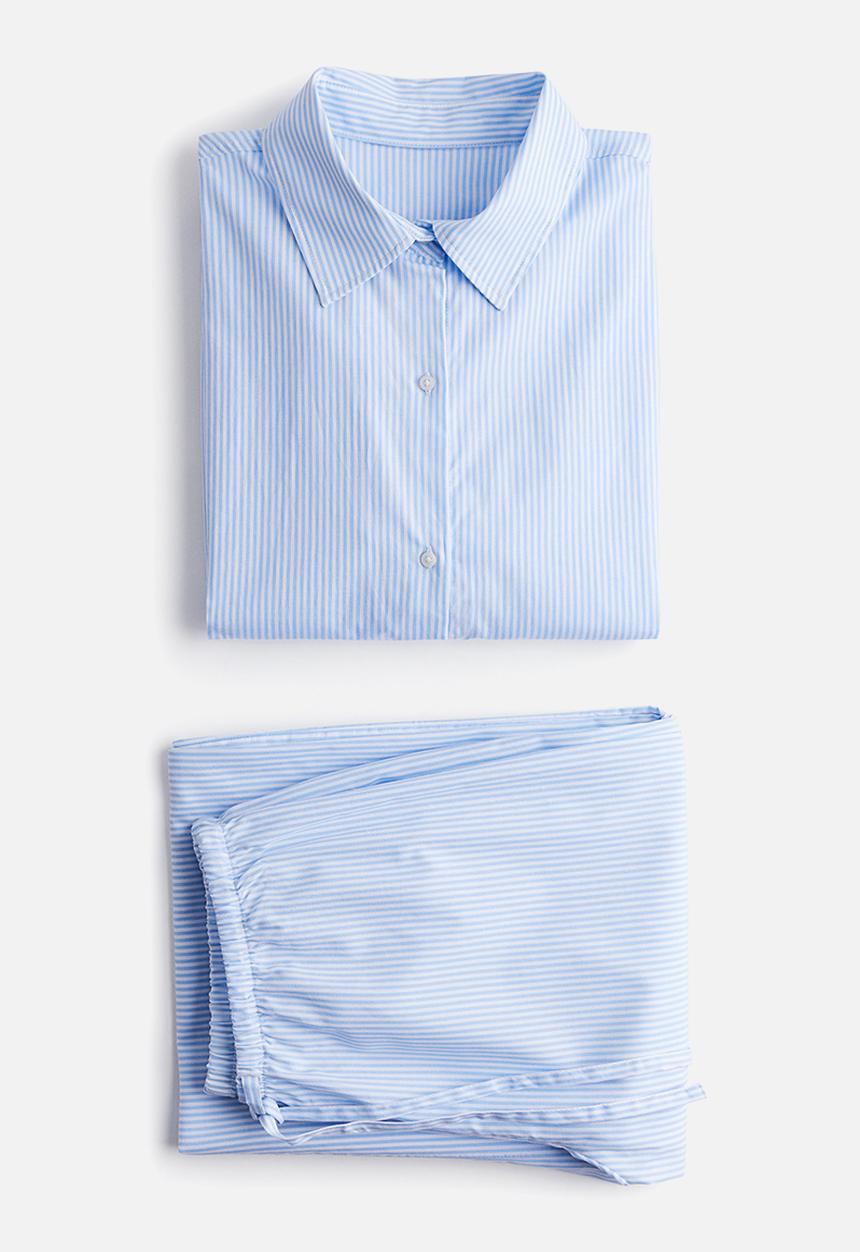 H&M - Cotton poplin pyjamas - blue