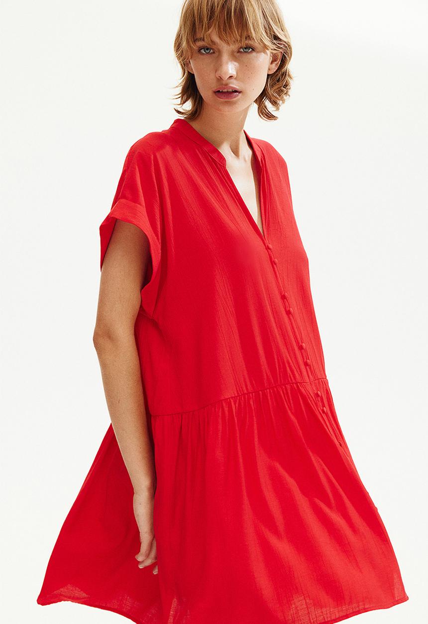 H&M - Crinkled tunic dress - red