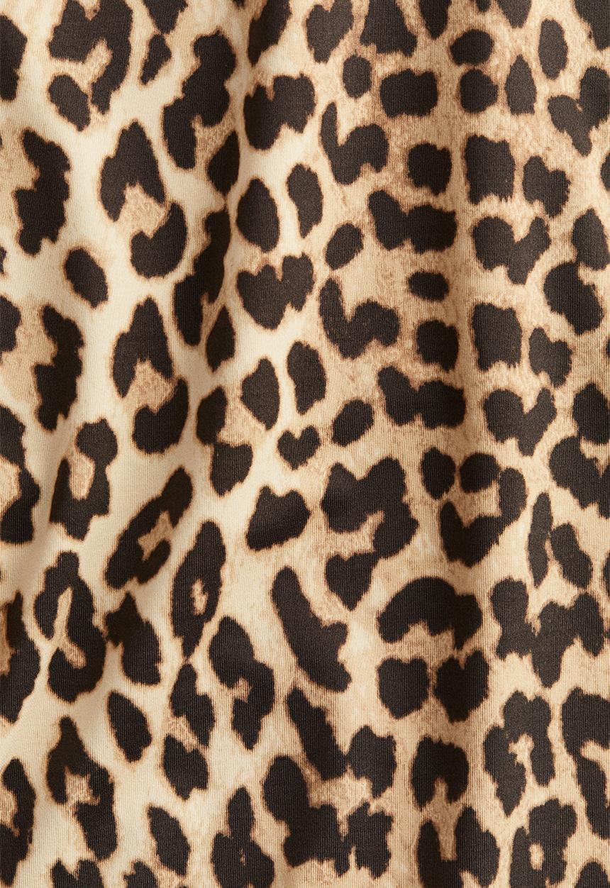 H&M - Jersey thong body - Beige Leopard print