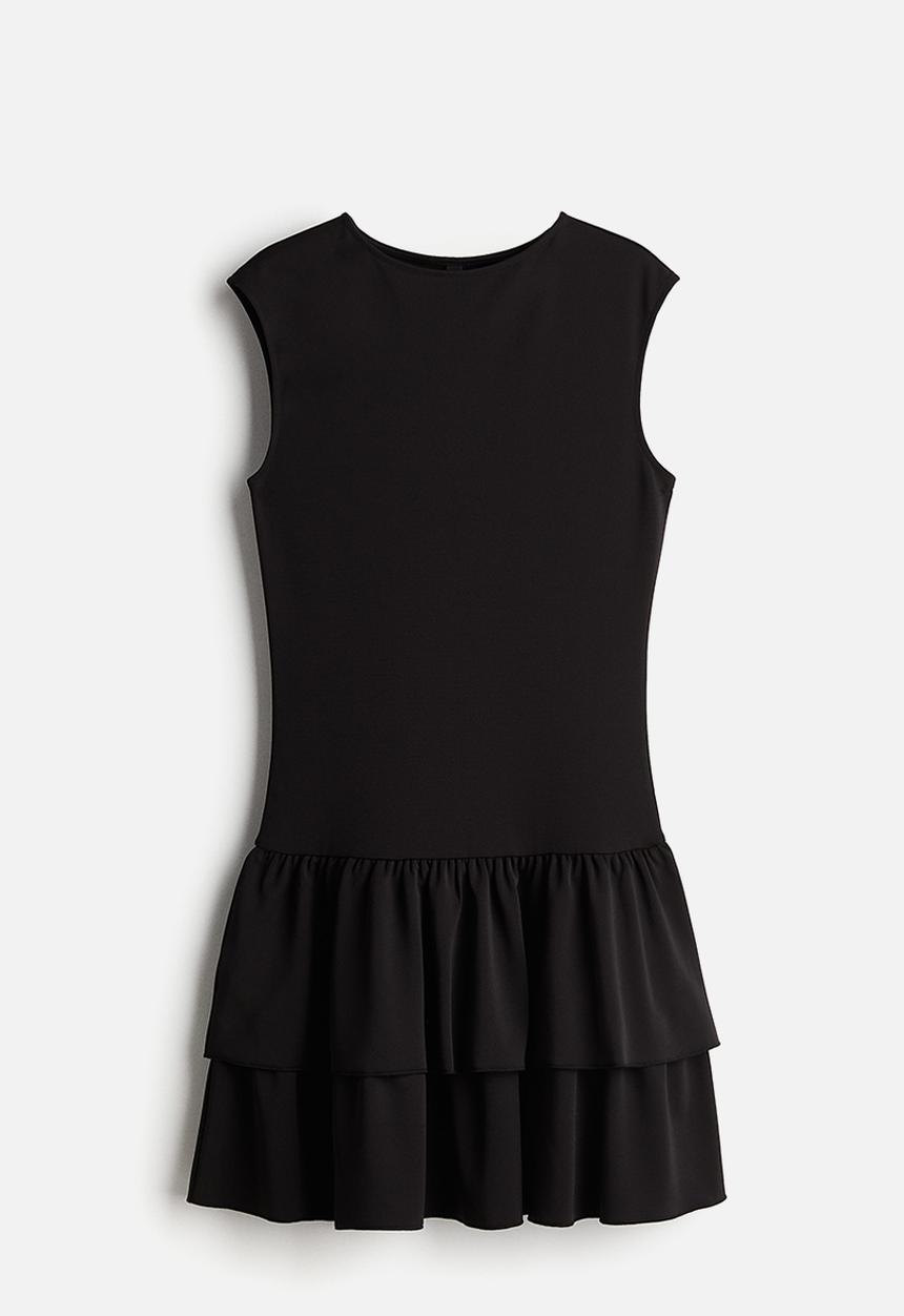 H&M - Tiered-skirt jersey dress - black
