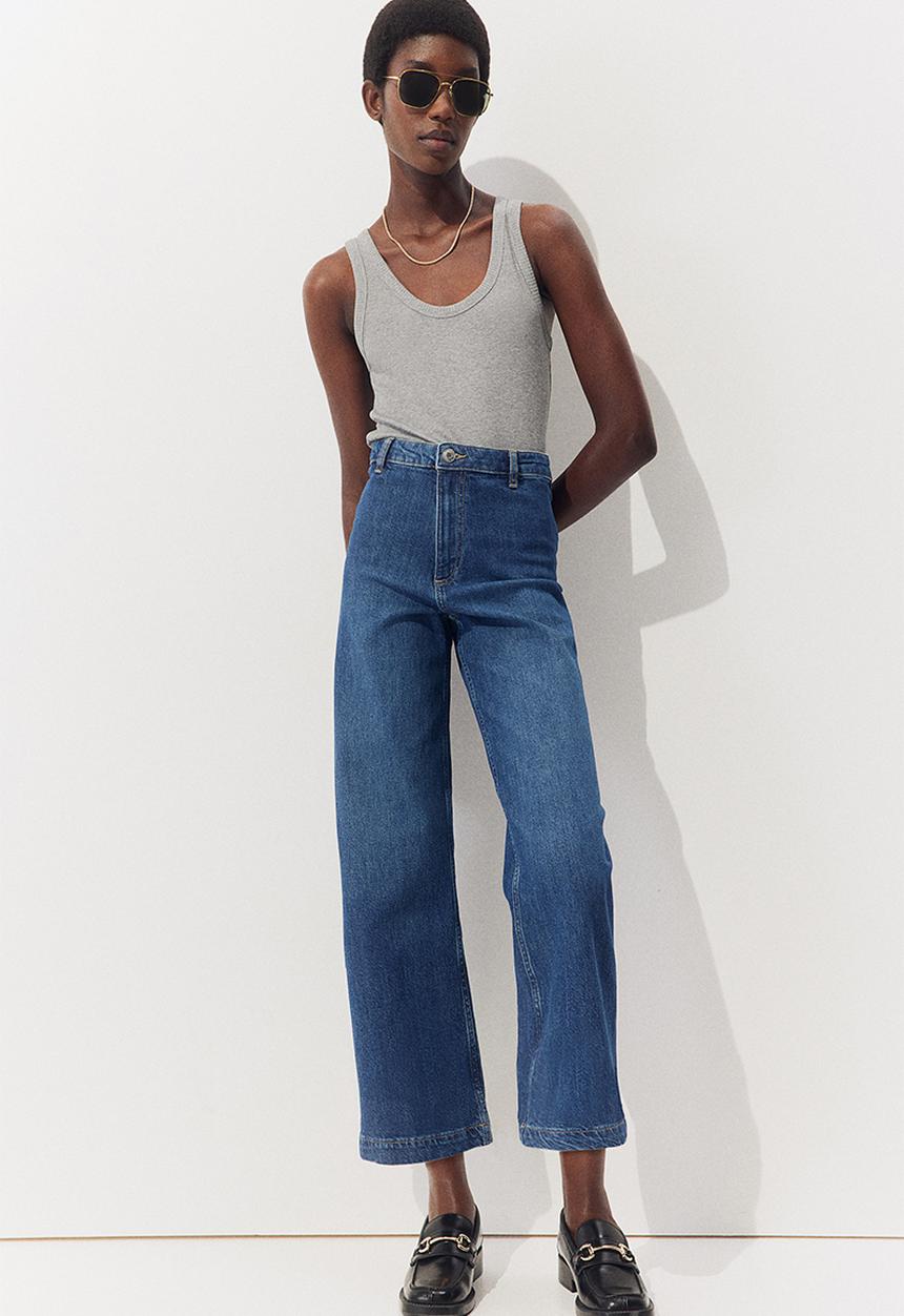 H&M - Cropped twill trousers - blue