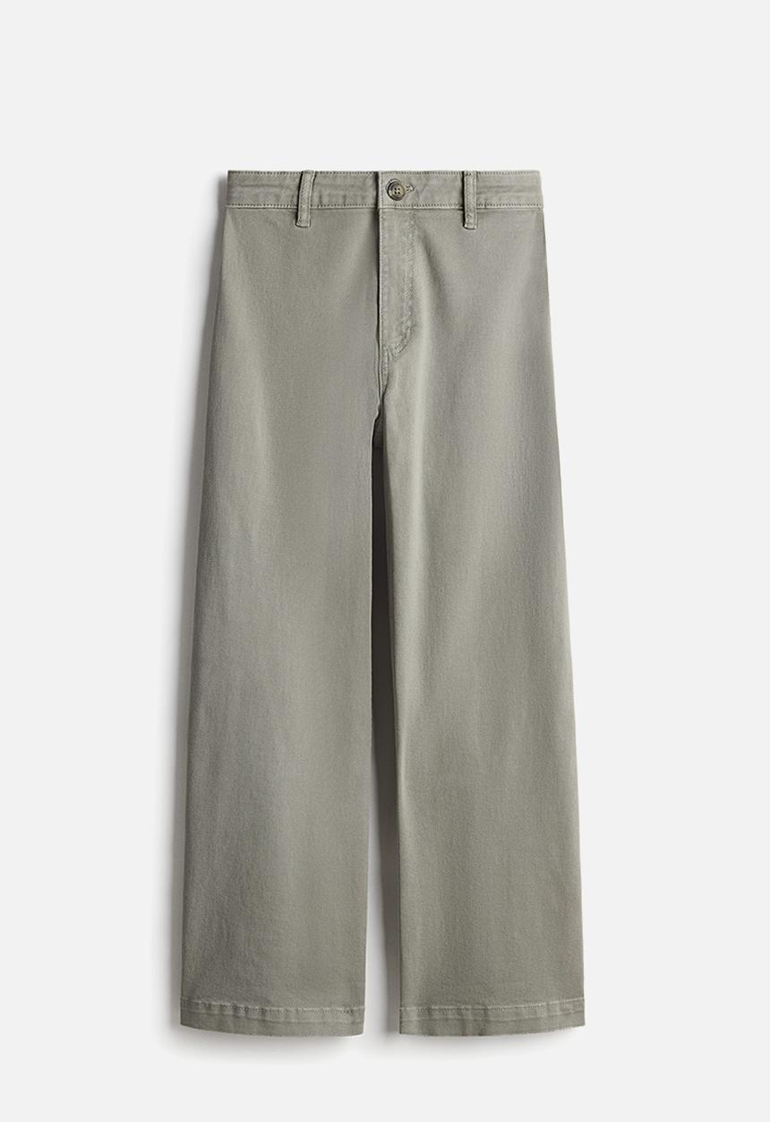 H&M - Cropped twill trousers - green