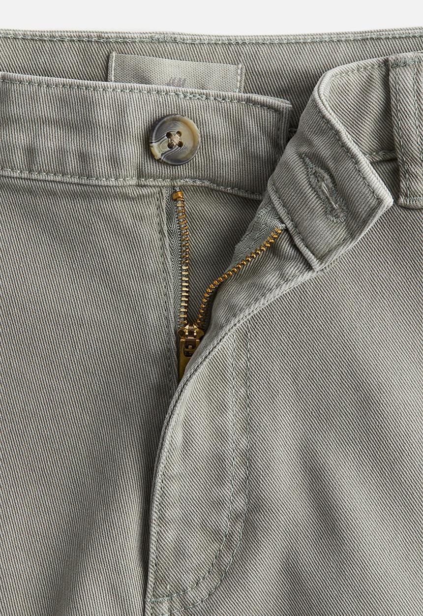 H&M - Cropped twill trousers - green