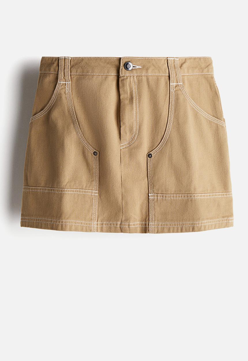 H&M - Cotton utility mini skirt - beige