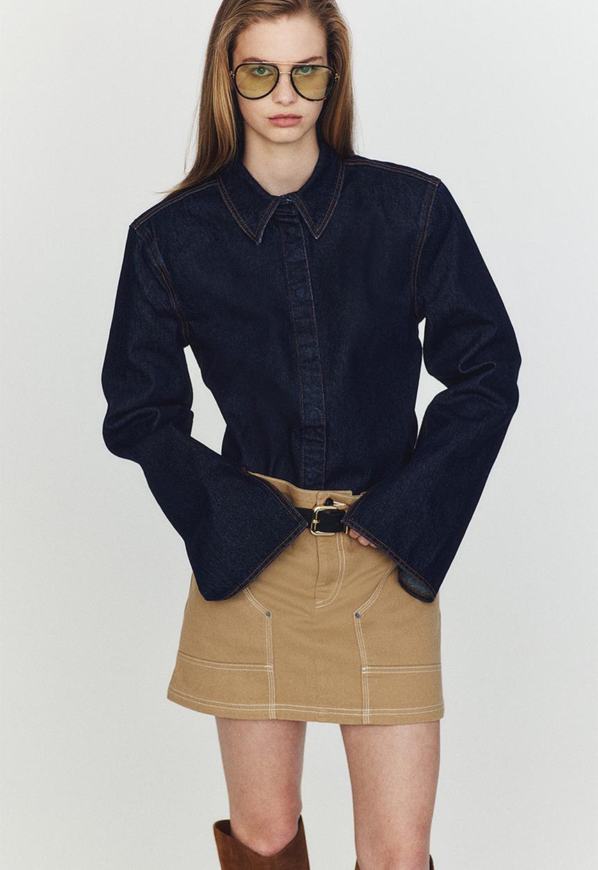 H&M - Cotton utility mini skirt - beige