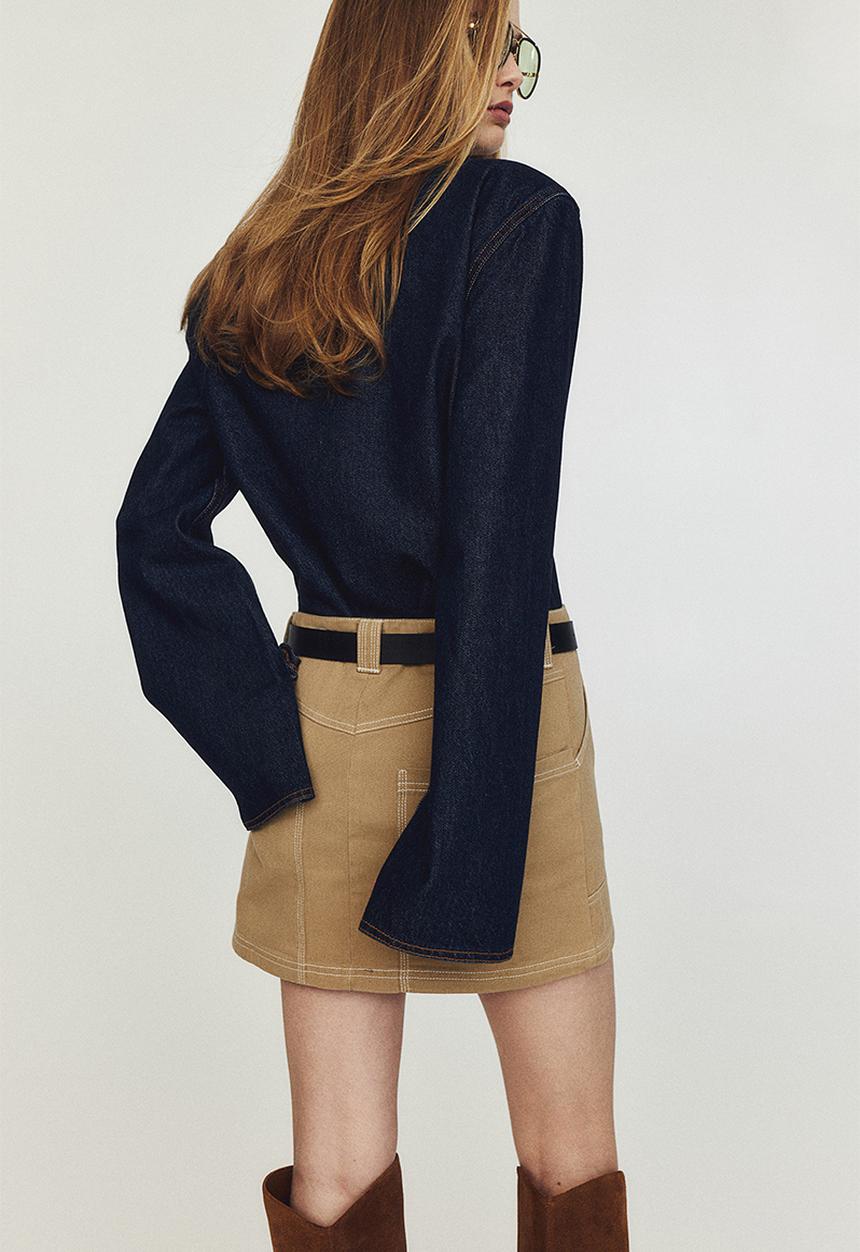 H&M - Cotton utility mini skirt - beige