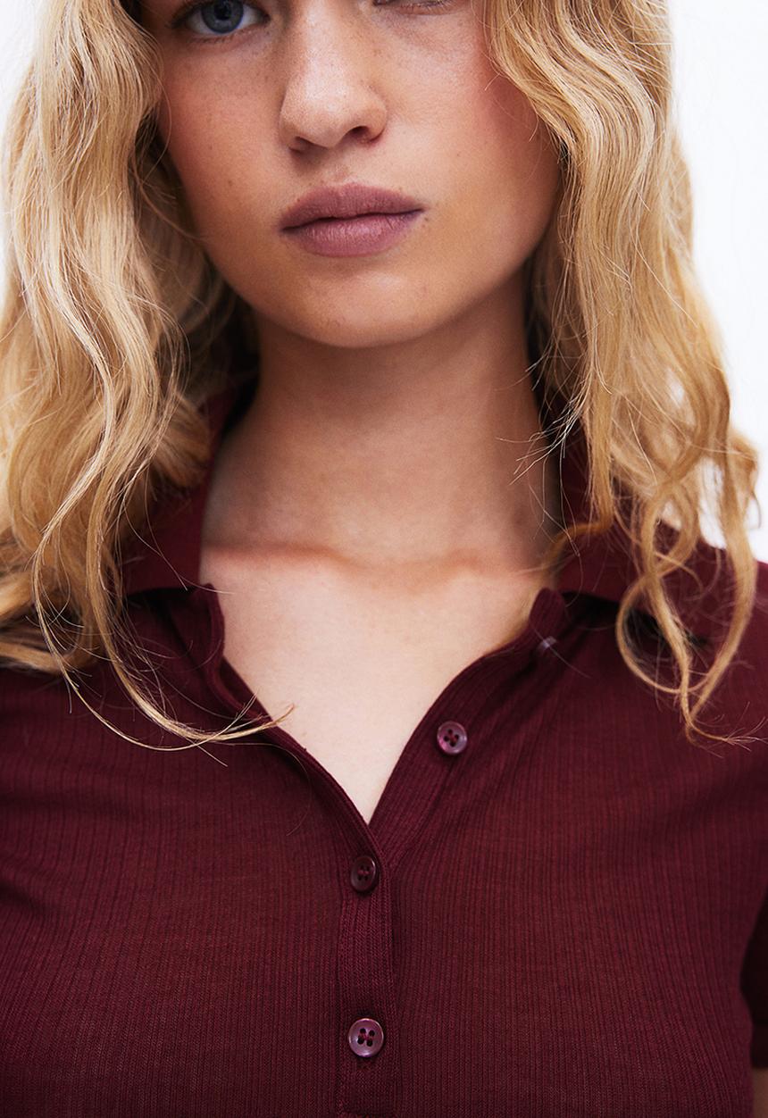 H&M - Ribbed polo shirt - red